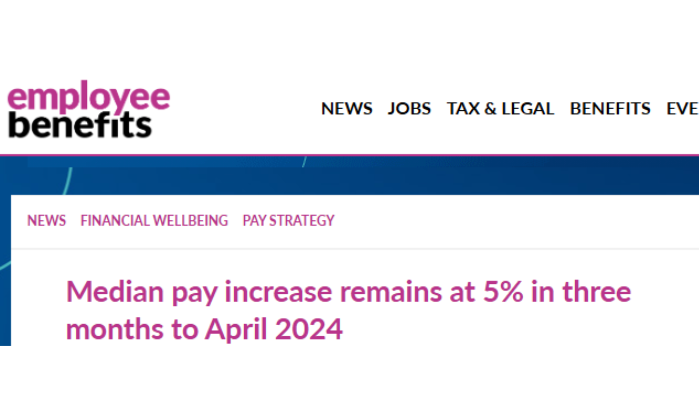 April Pay Rise Median pay increase remains at 5% in three months to April 2024 | press ...