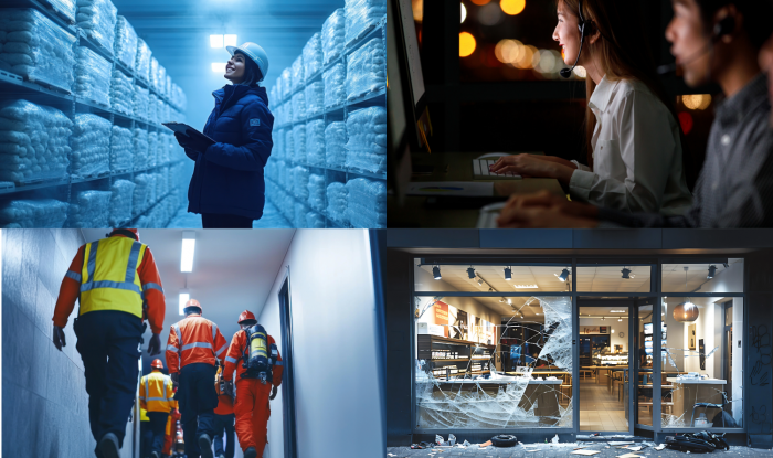 Images of workers in different settings